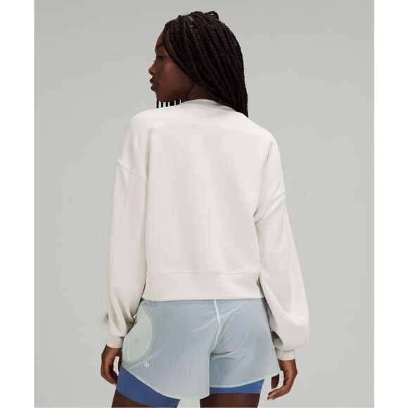 Lululemon Softstreme Perfectly Oversized Cropped Crew White Opal - Picture 6 of 9